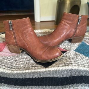 Lucky Brand Brown Leather Ankle Boots Size 6.5; Good Used Condition